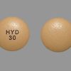 Hydrocodone tablets UK showing front and back view of prescription opioid pain relief medication tablets